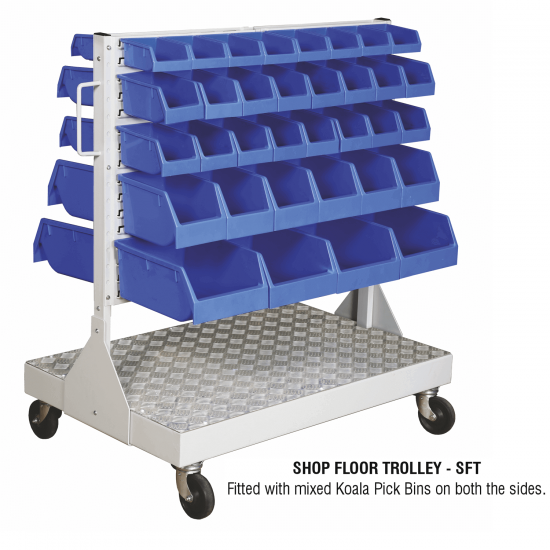 Koala Pick Bins on Shop Floor Trolley : SFT