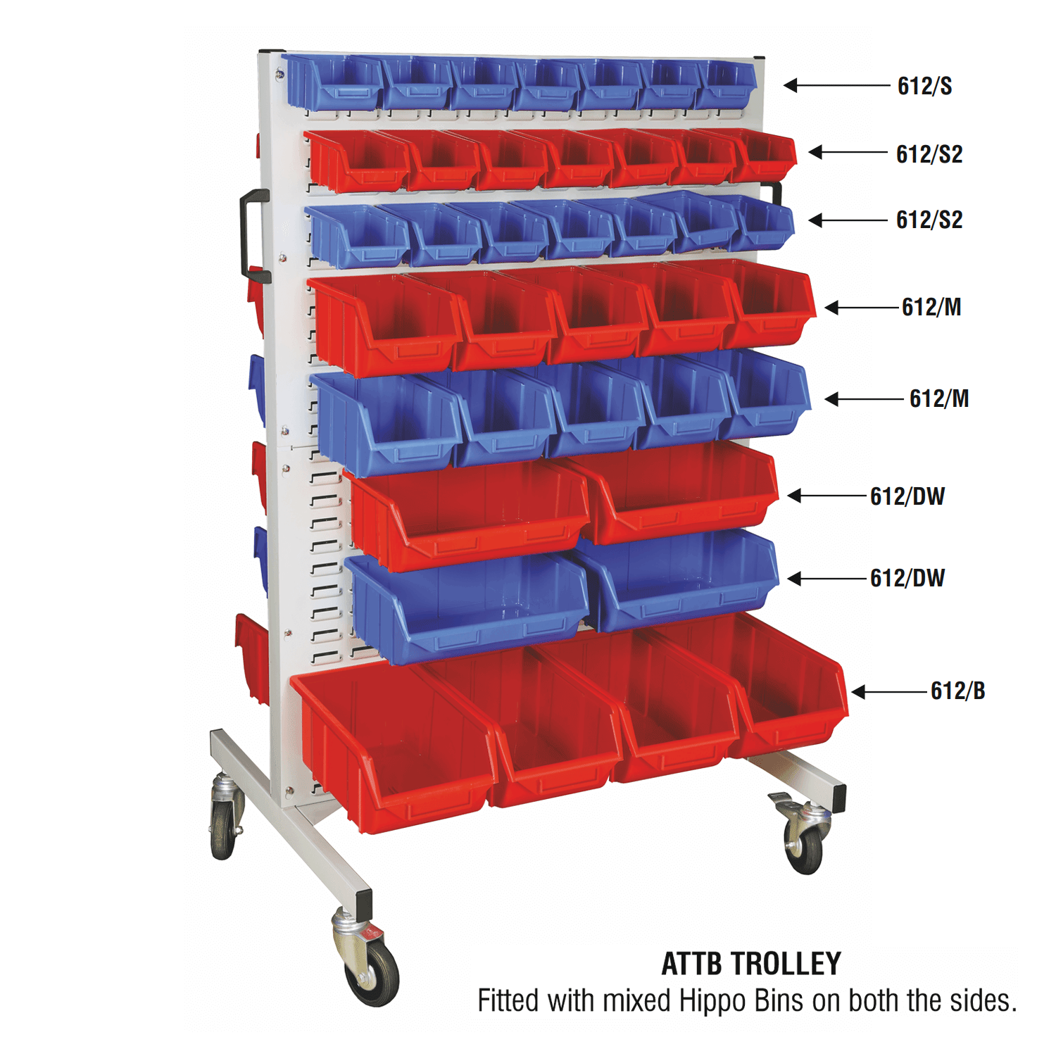Alkon FPO Alkon Tuff Trolley ATTB with Hippo Bins