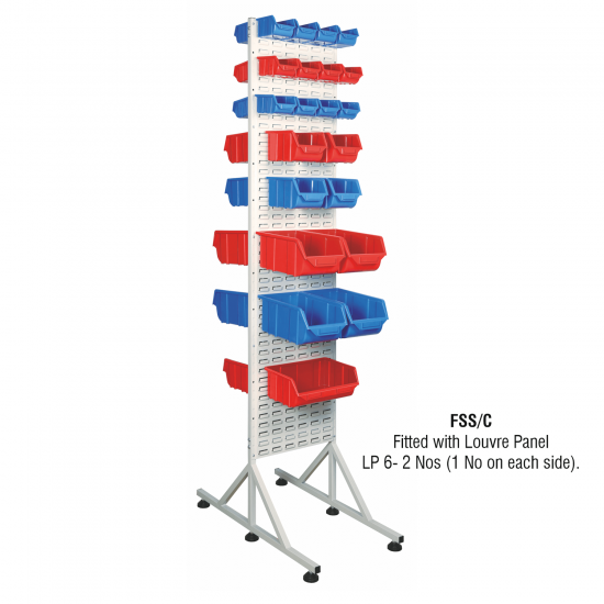 Hippo Bins on Louvre Panel Stand : FSS/LP6 Hippo Bins on Louvre Panel Stand : FSS/LP6