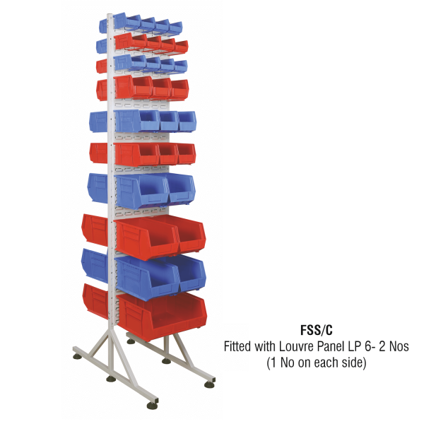 Rhino Tuff Bins on Louvre Panel Stand : FSS/LP6