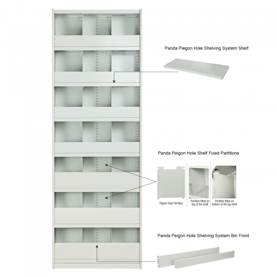 Panda Pigeon Hole Shelving Systems of Depth 400