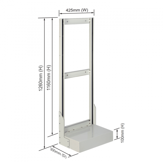 Roo Tilt Bin Unit - Single Sided Size : 425mm (W) x 1260mm (H) x 300mm (D)