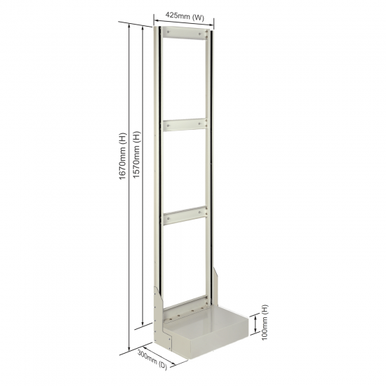 Roo Tilt Bin Unit - Single Sided Size : 425mm (W) x 1670mm (H) x 300mm (D)