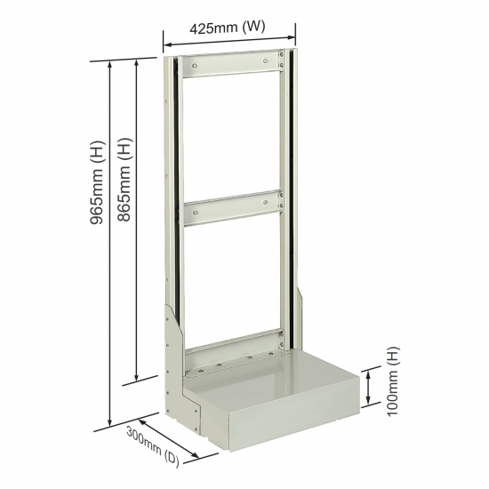 Roo Tilt Bin Unit - Single Sided Size : 425mm (W) x 965mm (H) x 300mm (D)