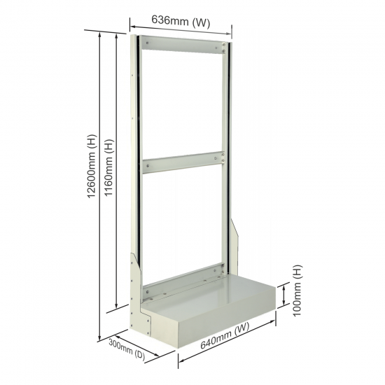 Roo Tilt Bin Unit - Single Sided Size : 640mm (W) x 1260mm (H) x 300mm (D)