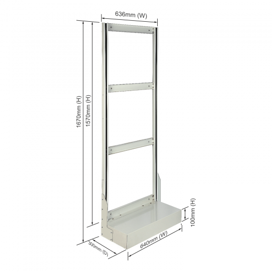 Roo Tilt Bin Unit - Single Sided Size : 640mm (W) x 1670mm (H) x 300mm (D)