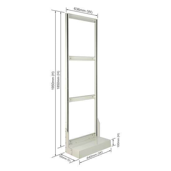 Roo Tilt Bin Unit - Single Sided Size : 640mm (W) x 1950mm (H) x 300mm (D)