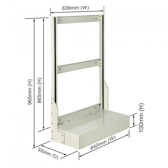 Roo Tilt Bin Unit - Single Sided Size : 640mm (W) x 965mm (H) x 300mm (D)